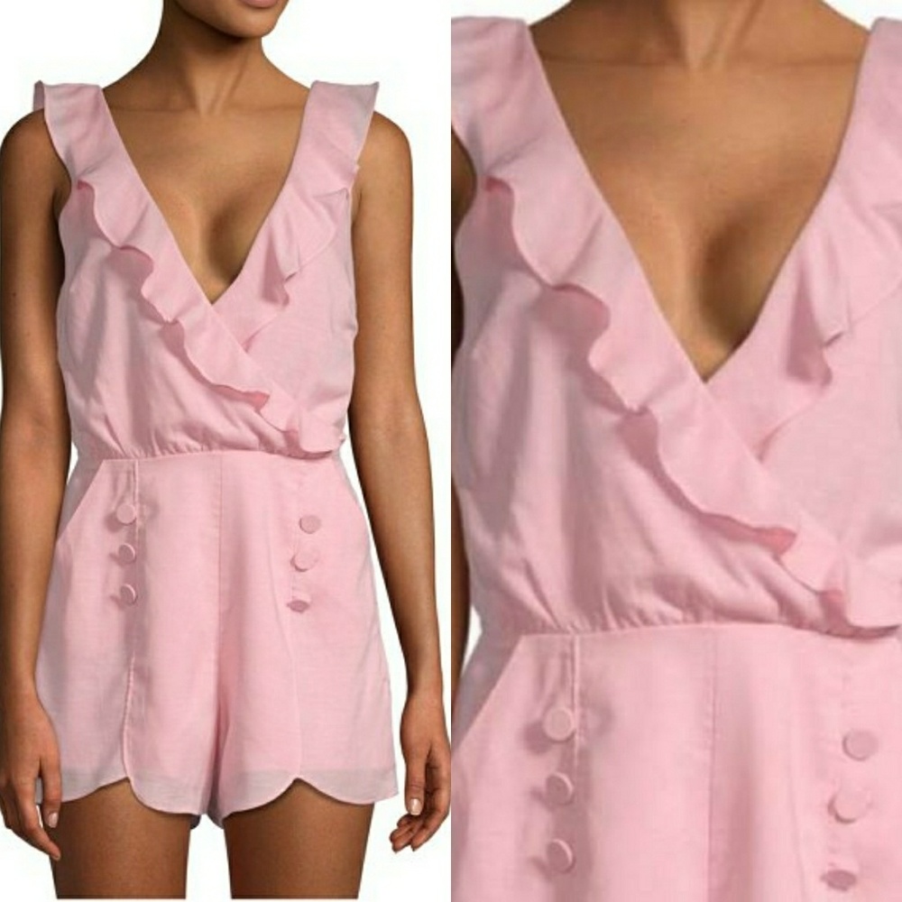 NWT 6 Shore Road Pink Dune Ruffled Romper